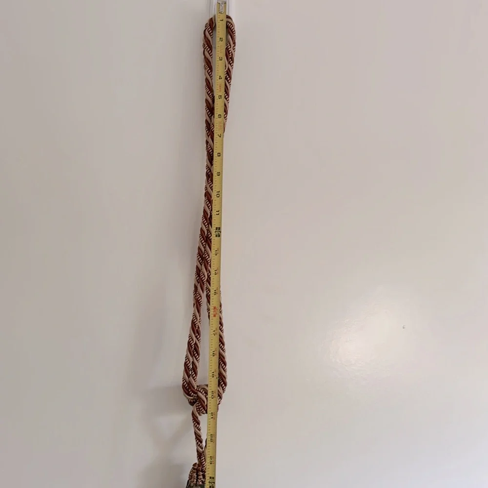 Large Brown Vintage Tassel Tieback Rope Beads Design Decorative Curtain Drapery